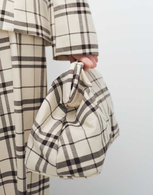 ASOS DESIGN - Pochette oversize à carreaux - Crème, 2 de 11