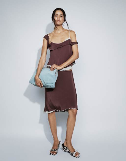 ASOS DESIGN - Pochette oversize en velours effet encadré - Bleu, 2 de 5