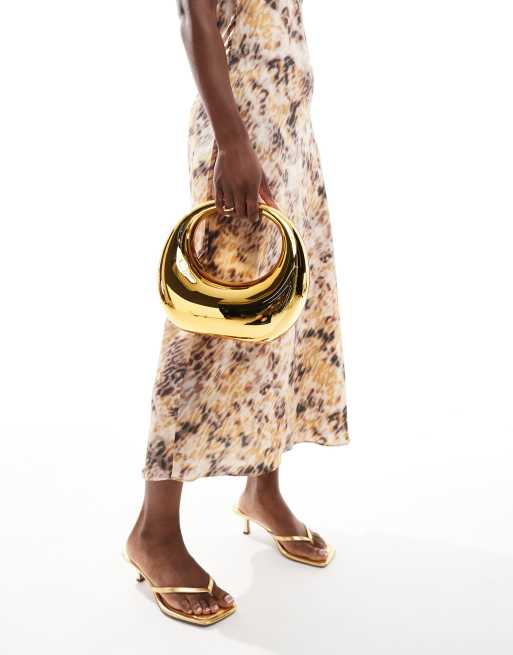 ASOS DESIGN Pochette rigida color oro arrotondata ASOS