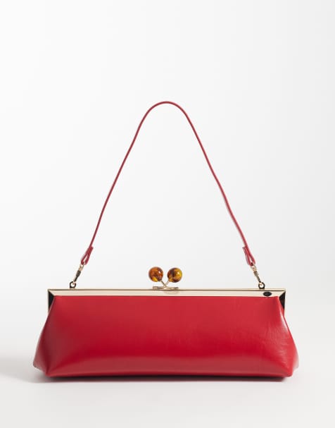 ASOS DESIGN - Pochette rigide allongée avec bandoulière - Rouge - view 1