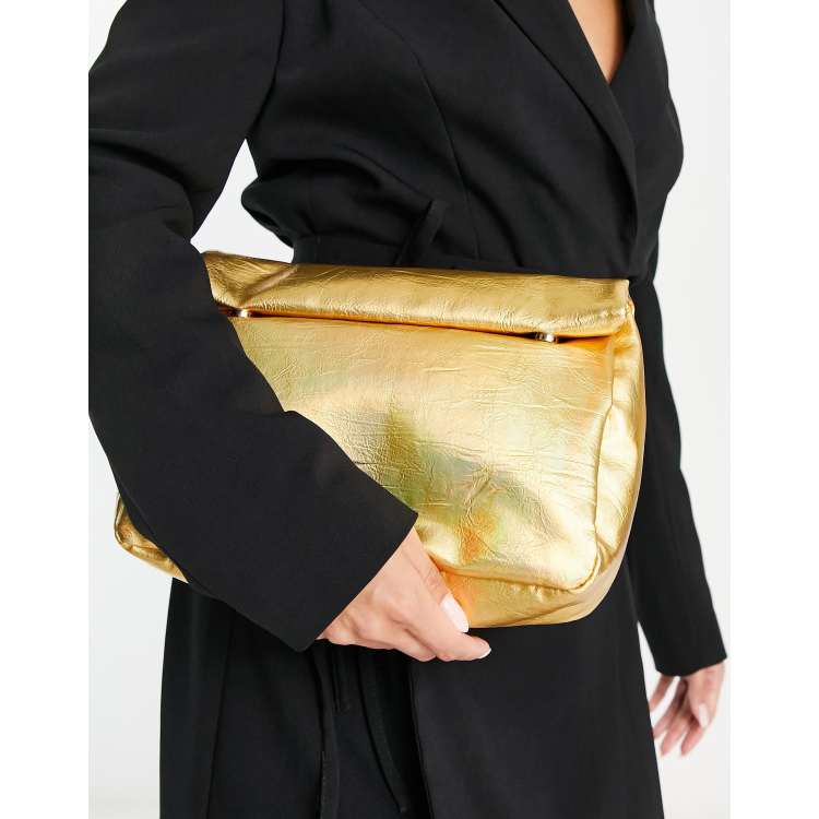 ASOS DESIGN Pochette rolltop color oro iridescente ASOS