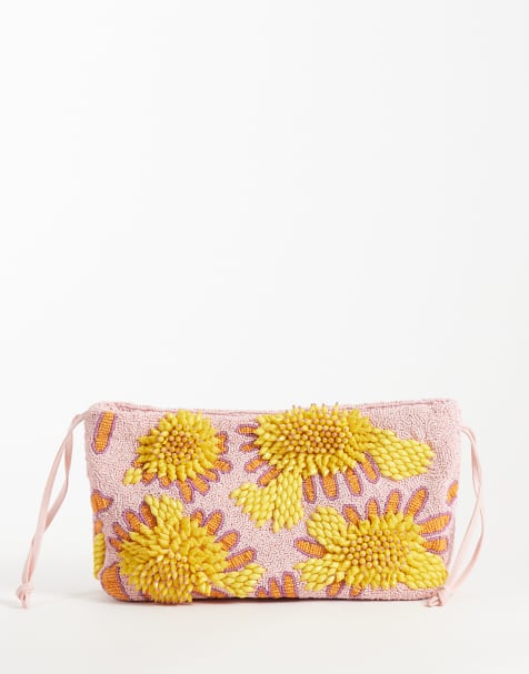 ASOS DESIGN - Pochette rosa decorata a fiori - view 1