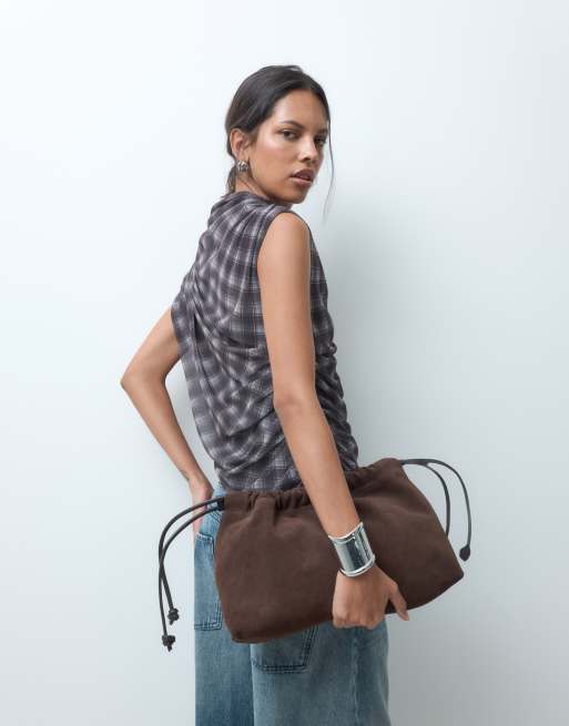 ASOS DESIGN pochette souple marron chocolat, 3 de 4