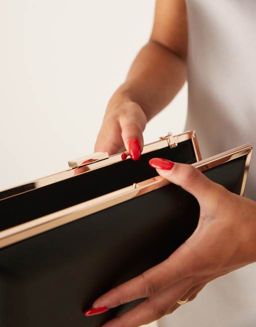 ASOS DESIGN - Pochette squadrata nera spalmata, 4 di 4