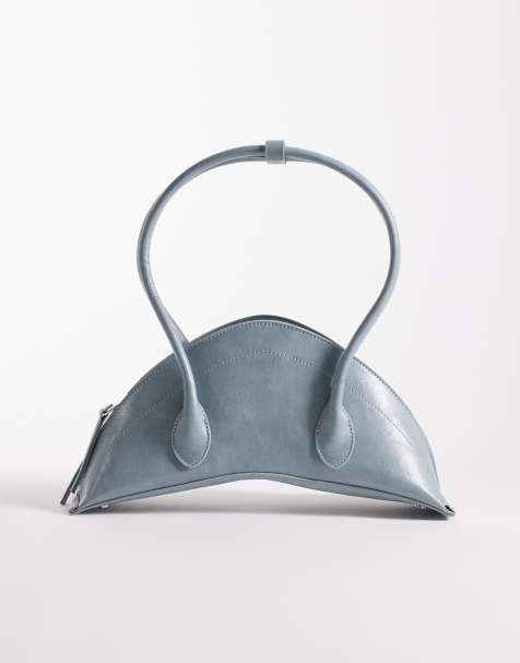 ASOS DESIGN - Pochette strutturata a mezzaluna blu polvere - view 1