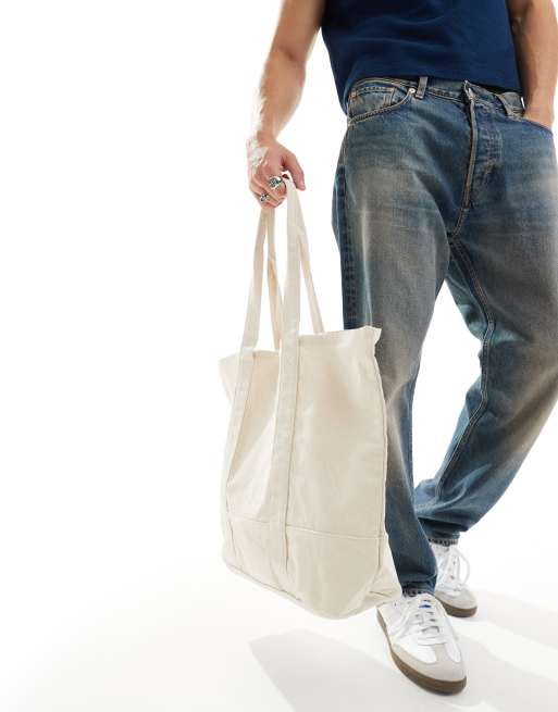 ASOS DESIGN – Płócienna torba typu tote o kroju oversize w kolorze ecru