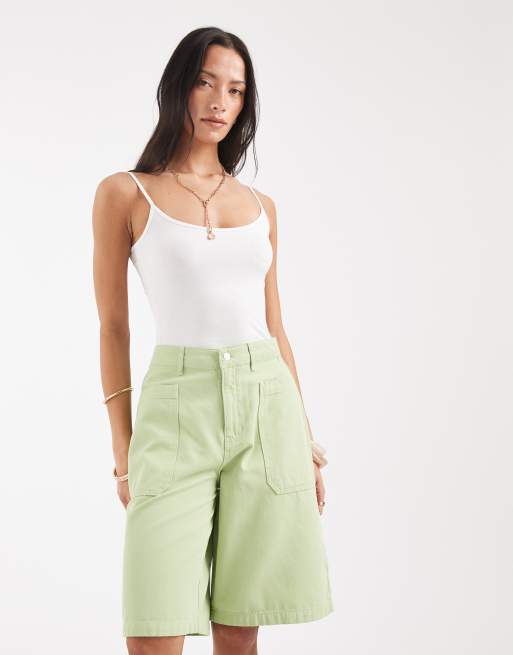 ASOS DESIGN pocket detail bermuda in green, 5 of 6