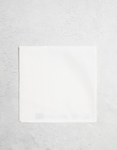 ASOS DESIGN pocket square in white - view 1