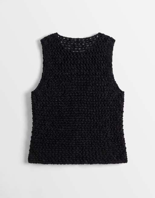 ASOS DESIGN – Podkoszulek o ażurowym splocie z czarnej przędzy, 6 z 8