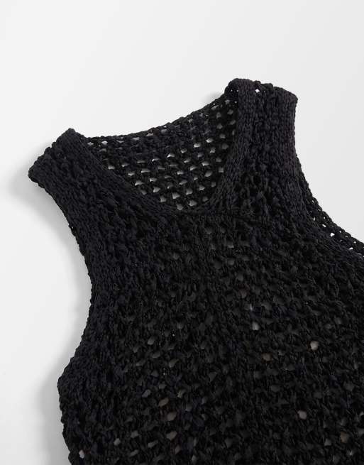 ASOS DESIGN – Podkoszulek o ażurowym splocie z czarnej przędzy, 7 z 8