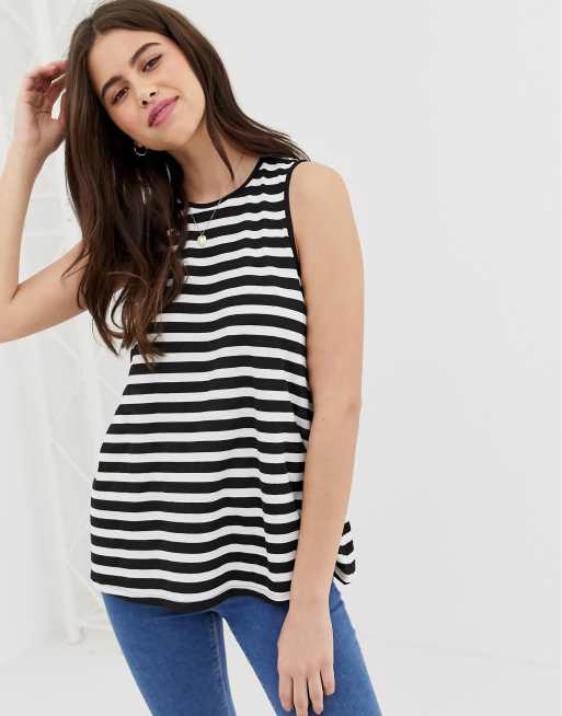 ASOS DESIGN – Podkoszulek swing bez rękawów w paski