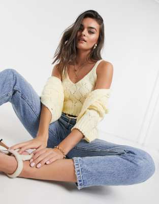 asos yellow cardigan