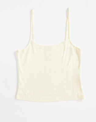 ASOS DESIGN pointelle cami top co ord in lemon-Yellow