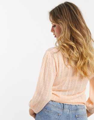 pointelle stitch cardigan