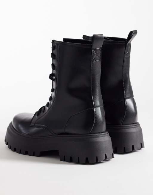 ASOS DESIGN - Pointure large - Ava - Bottes plates à lacets - Noir, 2 de 4