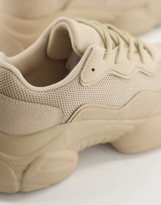 ASOS DESIGN - Pointure large - Divine - Baskets chunky - Beige, 3 de 4