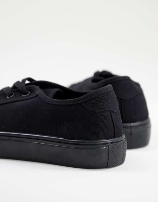 ASOS DESIGN - Pointure large - Dizzy - Baskets à lacets - Noir trempé, 4 de 4