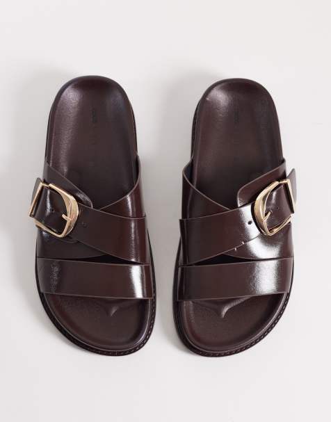 ASOS DESIGN - Pointure large - Freeway - Claquettes à double bride - Chocolat - view 1