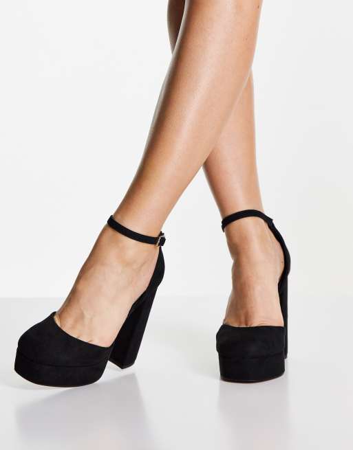 ASOS DESIGN Pointure Large Priority Chaussures plateforme et talon haut Noir