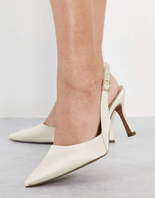 ASOS DESIGN - Pointure large - Samber - Escarpins à talon aiguille et bride arrière - Ivoire, 3 de 4