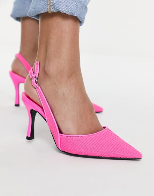 ASOS DESIGN - Pointure large - Samber - Escarpins à talon aiguille et bride arrière - Rose, 2 de 4