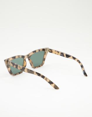 square cat eye sunglasses in milky tort