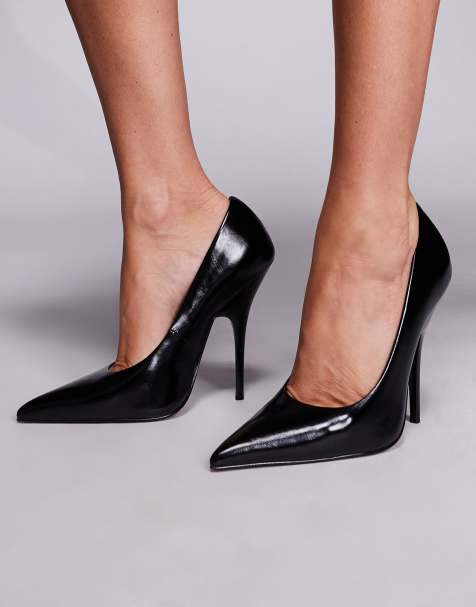 ASOS DESIGN Poison super high court shoes in black - view 1