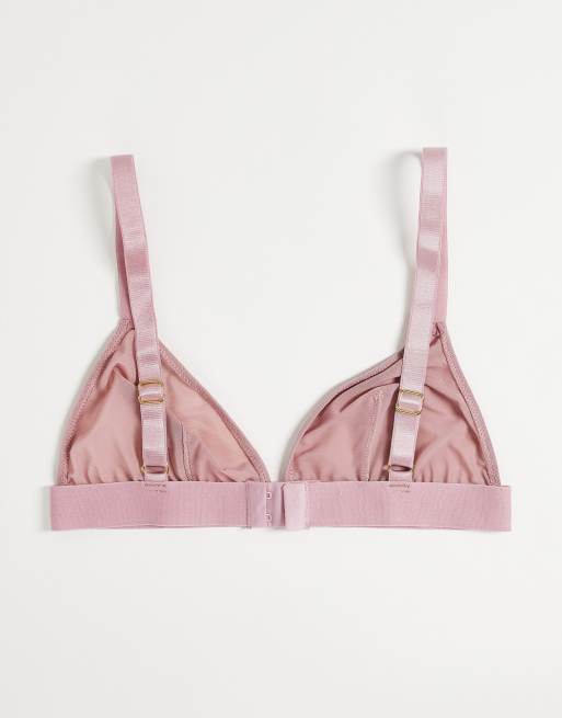ASOS DESIGN - Poitrines généreuses - Lot de 2 soutiens-gorge triangle en tulle - Rose et noir, 2 de 4