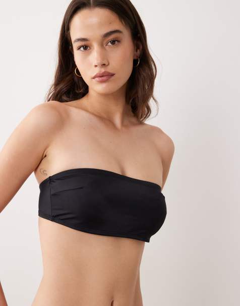 ASOS DESIGN - Poitrines généreuses - Maya St Lucia - Haut de bikini bandeau à armatures dissimulées - Noir - view 1