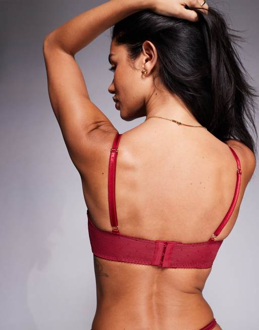 ASOS DESIGN - Poitrines généreuses - Tate - Soutien-gorge à armatures et broderies fleuries - Rouge, 2 de 4