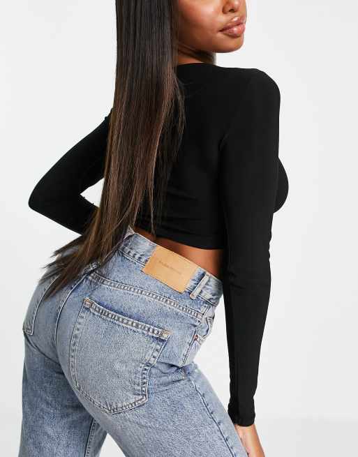 ASOS DESIGN - Poitrines généreuses - Top à encolure carrée et ourlet en pointe - Noir, 2 de 4