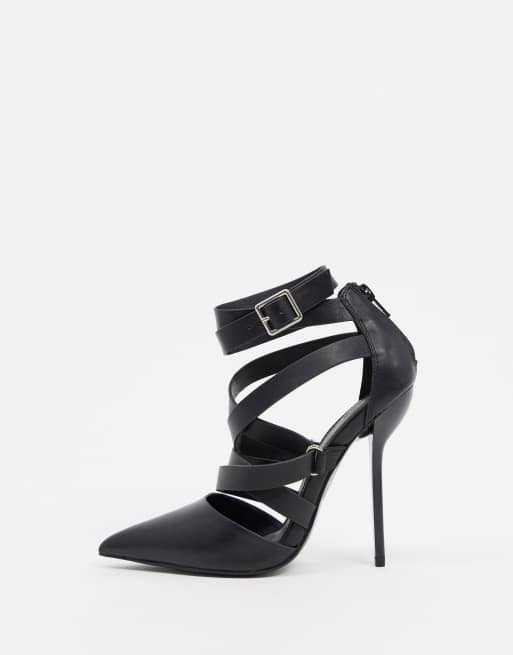 Black caged outlet stilettos