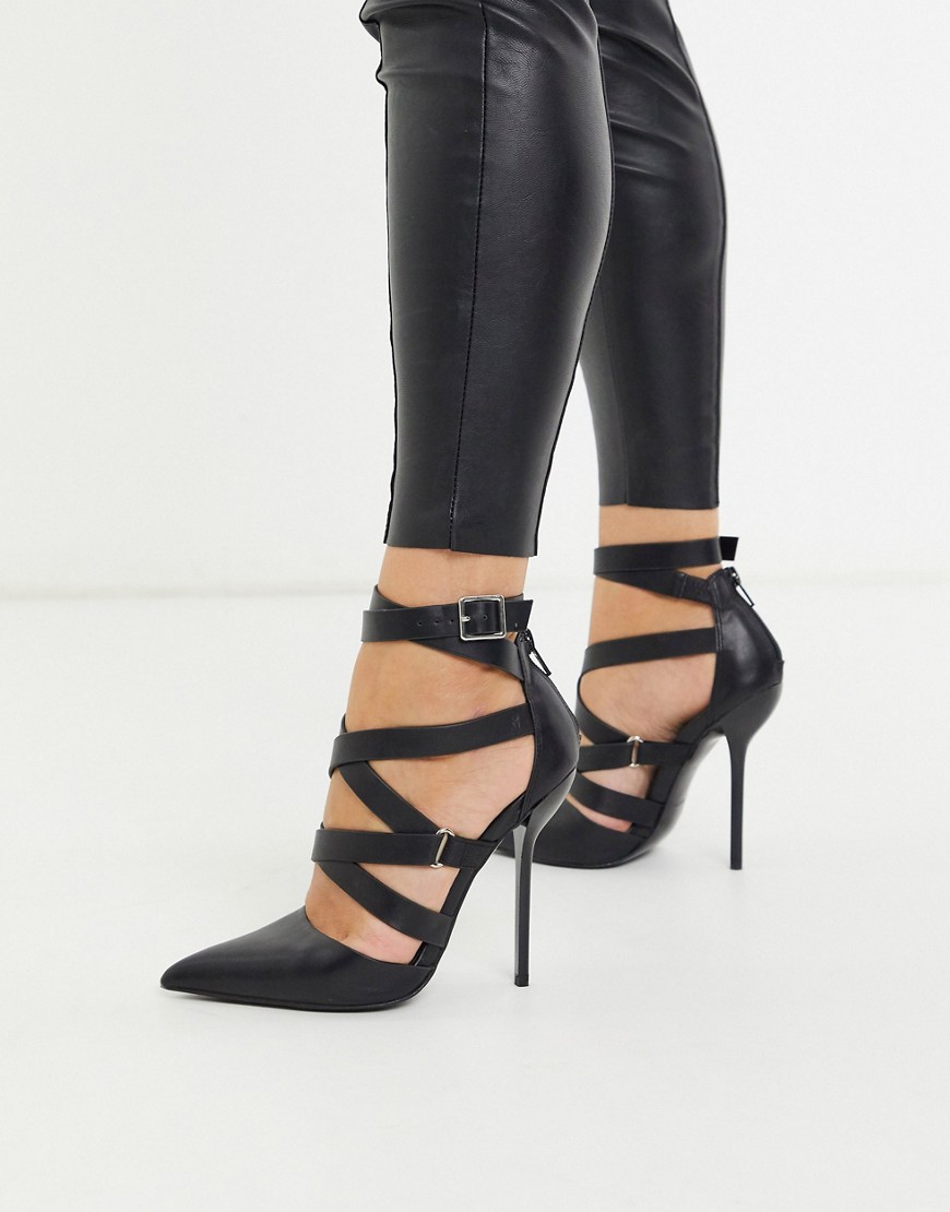 ASOS DESIGN – Poke – Svarta skor med hög stilettklack