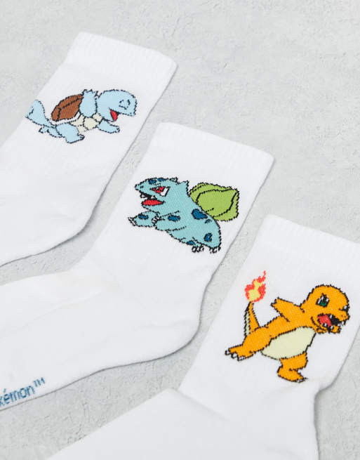 ASOS DESIGN Pokémon 3 pack socks in white, 2 of 3