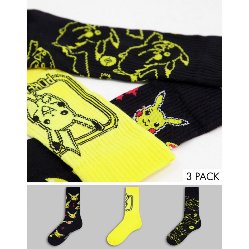 DESIGN - Pokémon - Confezione da 3 paia di calzini sportivi con Pikachu