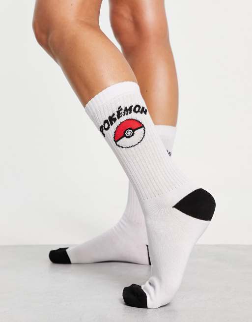 ASOS DESIGN Pokemon socks with embroidery in white | ASOS