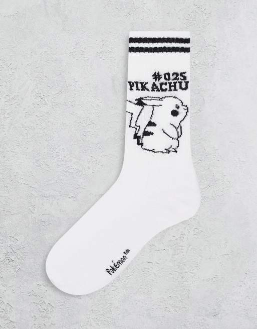 ASOS DESIGN - Pokemon - Sportsokken met Pikachu in wit