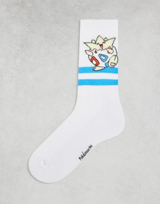 ASOS DESIGN Pokémon Togepi sock in white