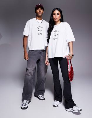 ASOS DESIGN - Pokémon - Unisex - Oversize-T-Shirt in Weiß mit Pikachu-Prints