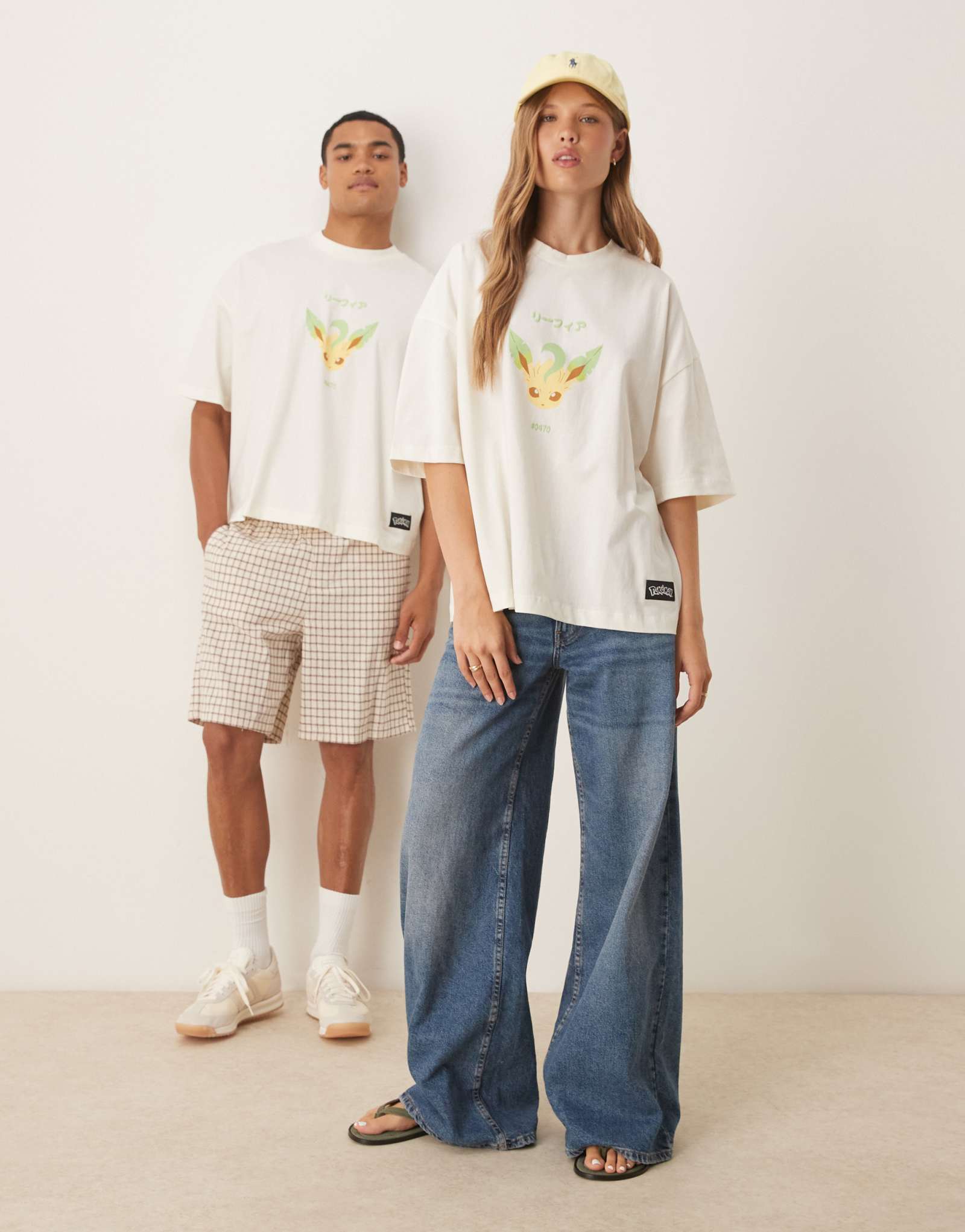 Футболка ASOS DESIGN Pokemon унисекс оверсайз с принтом Leafeon в камне