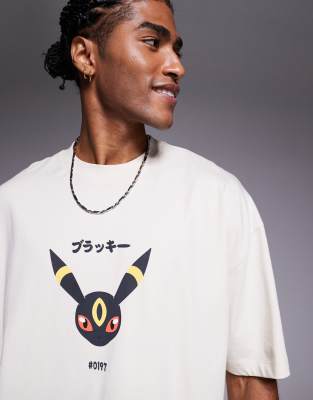 Asos Design Pokemon Unisex Oversized T-shirt With Umbreon Prints