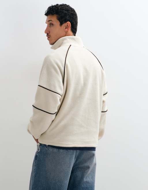 ASOS DESIGN polaire oversize avec passepoil beige, 5 de 5