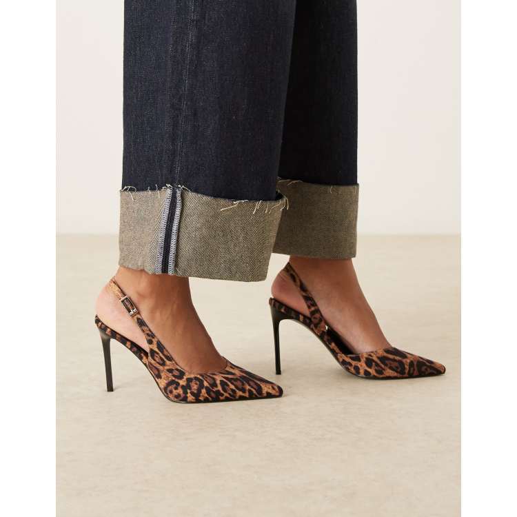 ASOS DESIGN Polar d'orsay slingback high heel shoes in leopard ASOS