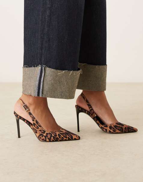 ASOS DESIGN – Polar D'Orsay – Slingback-Schuhe mit Leopardenmuster und hohem Absatz - view 1
