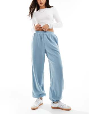 ASOS DESIGN polar fleece jogger co-ord in pale blue