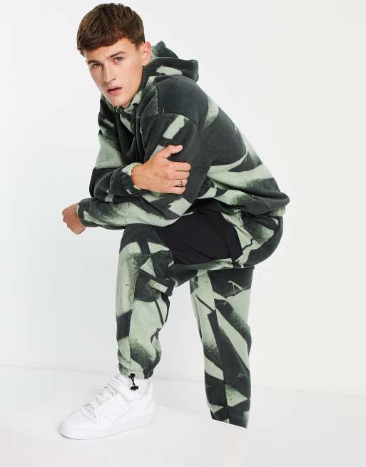 ASOS DESIGN polar fleece oversized sweatpants in all camo over print - part of a set