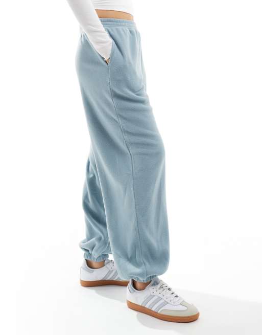 ASOS Design Polar Fleece Pants in Pale Blue Part of A Set