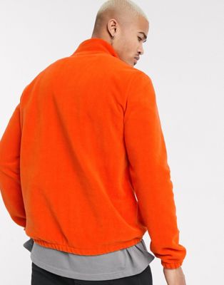 nike blue and orange polar fleece half zip sweatshirt