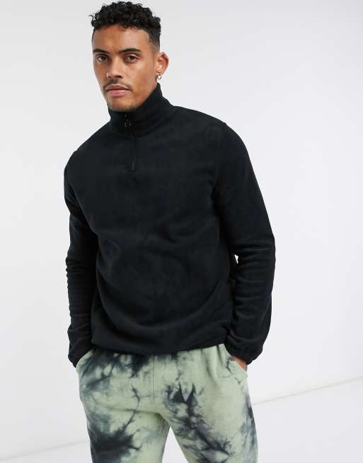 ASOS DESIGN polar fleece sweatshirt with half zip