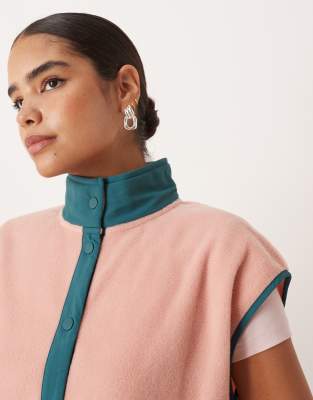 Asos Design Polar Fleece Vest In Pink